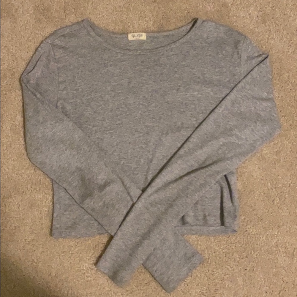 Brandy Melville long sleeve grey crop